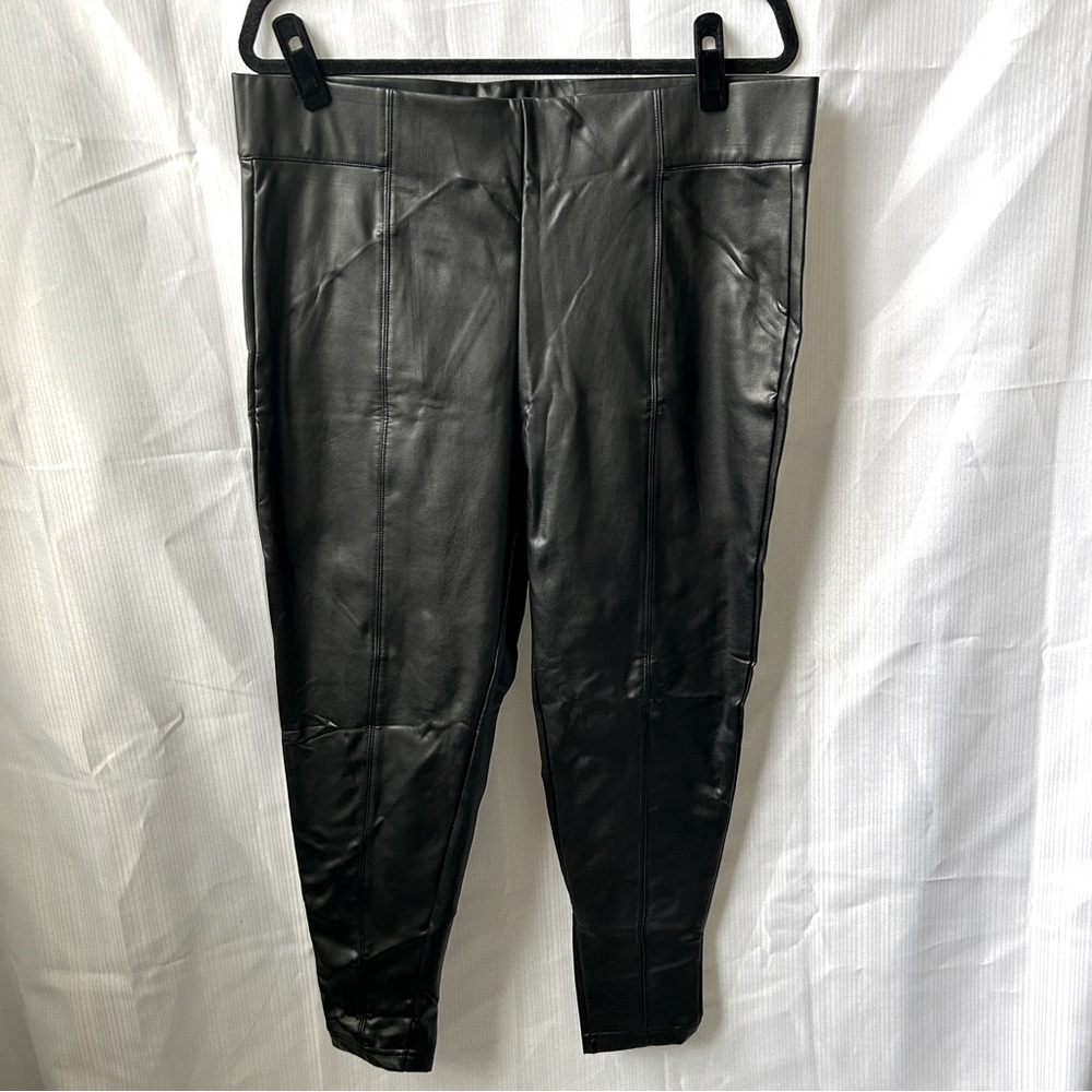 NWOT M&S Faux Leather Cropped High-Waisted Leggings-UK converted to US Size